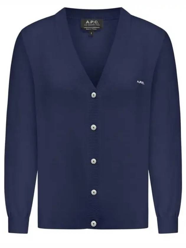 Bella Logo Embroidery Cardigan Dark Navy Blue - A.P.C. - BALAAN 2