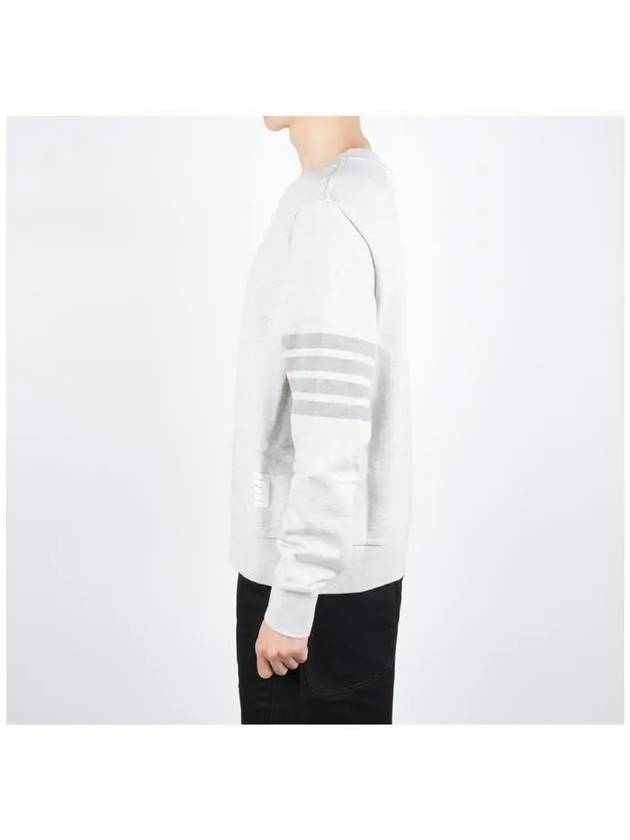 Classic Loopback Terry Tonal 4-Bar Relaxed Fit Crewneck Sweatshirt Pale Grey - THOM BROWNE - BALAAN 4