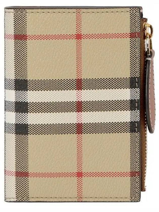 Vintage Check 2-Fold Half Wallet Beige - BURBERRY - BALAAN 2