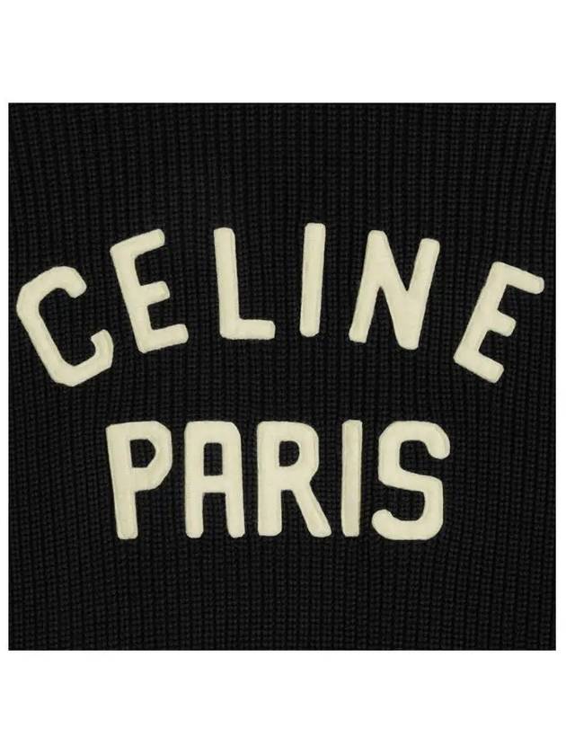 Black PARIS Patch Long College Cardigan 2AD0P830I 38EC - CELINE - BALAAN 7