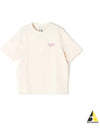 Handwriting Logo Cotton Short Sleeve T-Shirt Beige - MAISON KITSUNE - BALAAN 2