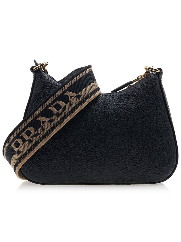 Vitello Dino Leather Shoulder Bag Black - PRADA - BALAAN 4