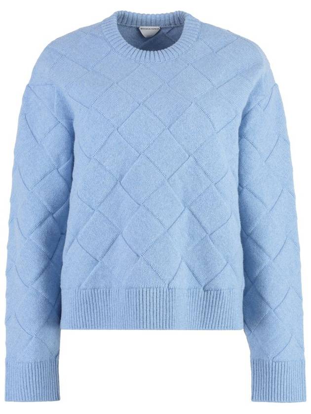 Intrecciato Wool Knit Top Light Blue - BOTTEGA VENETA - BALAAN 2