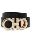 Men's Gancini Reversible Leather Belt Black - SALVATORE FERRAGAMO - BALAAN 2