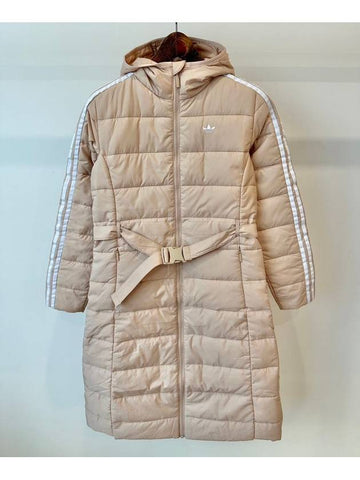 Lightweight long padded jacket HK5252 beige WOMENS UK6 8 10 - ADIDAS - BALAAN 1