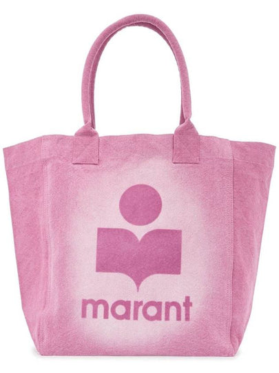 Women's Yenky Flocked Logo Tote Bag Pink - ISABEL MARANT - BALAAN 2