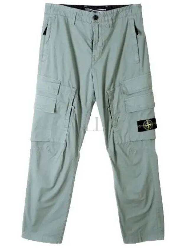 Stretch Cotton Gabardine Multi Pocket Cargo Straight Pants Green - STONE ISLAND - BALAAN 2