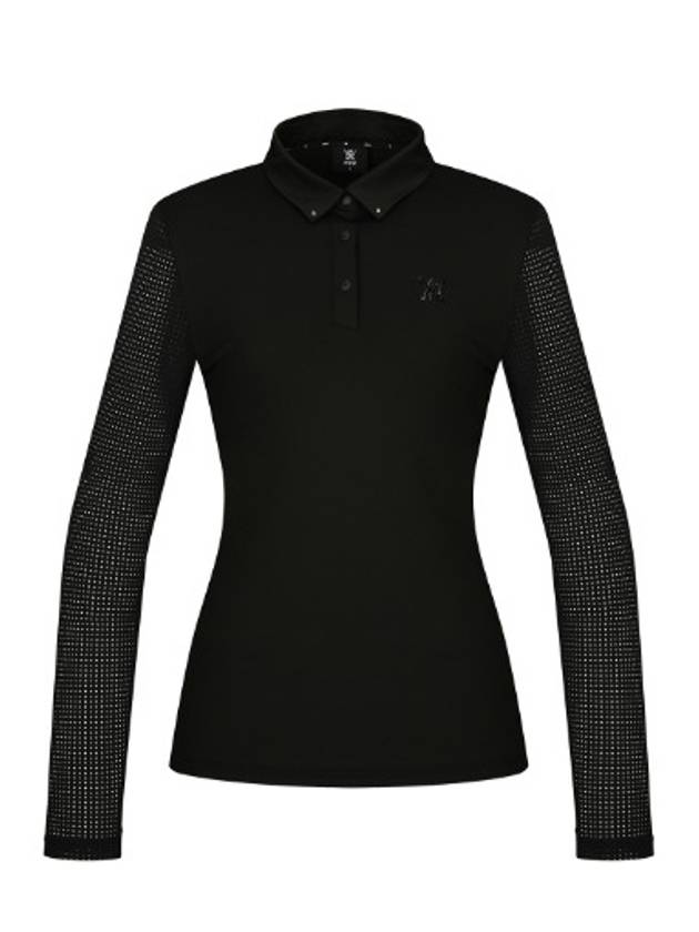 Official W New Signature Logo Perforated Sleeve L TS BK - ANEWGOLF - BALAAN 1