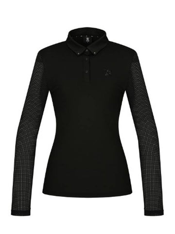 Official W New Signature Logo Perforated Sleeve L TS BK - ANEWGOLF - BALAAN 1