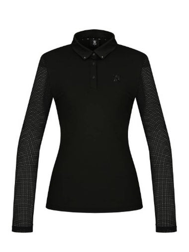 Official W New Signature Logo Perforated Sleeve L TS BK - ANEWGOLF - BALAAN 1