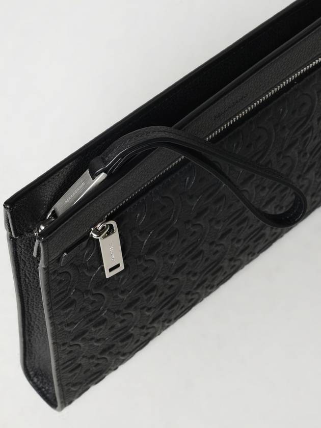 Embossed Logo Zipped Clutch Bag Black - SALVATORE FERRAGAMO - BALAAN 5