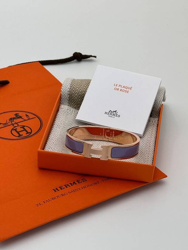 Click Ash Bracelet Purple Rose Gold PM H700001F - HERMES - BALAAN 4