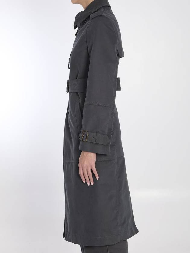 Long Cotton Nylon Trench Coat Cinder - BURBERRY - BALAAN 4