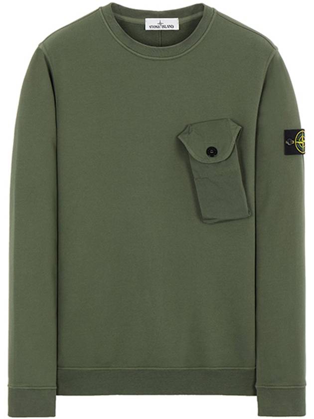 Men's Wappen Patch Pocket Sweatshirt Green - STONE ISLAND - BALAAN 1