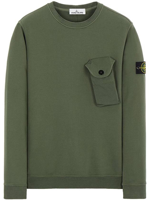 Men's Wappen Patch Pocket Sweatshirt Green - STONE ISLAND - BALAAN 2