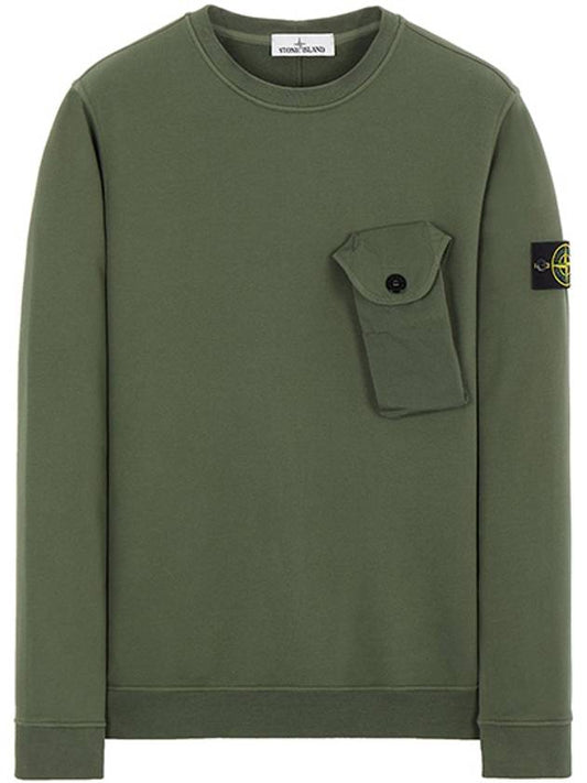 Men's Wappen Patch Pocket Sweatshirt Green - STONE ISLAND - BALAAN 2