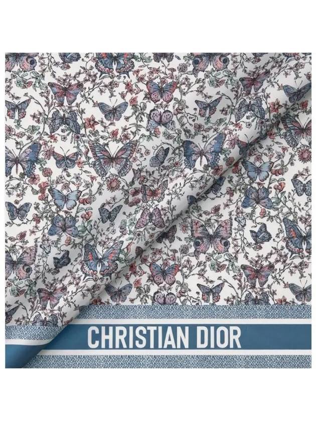 Toile De Jouy Papillon 70 Square Scarf Blue - DIOR - BALAAN 3