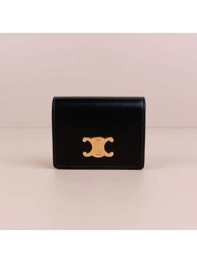 Triomphe Business Shiny Calfskin Card Wallet Black - CELINE - BALAAN 4