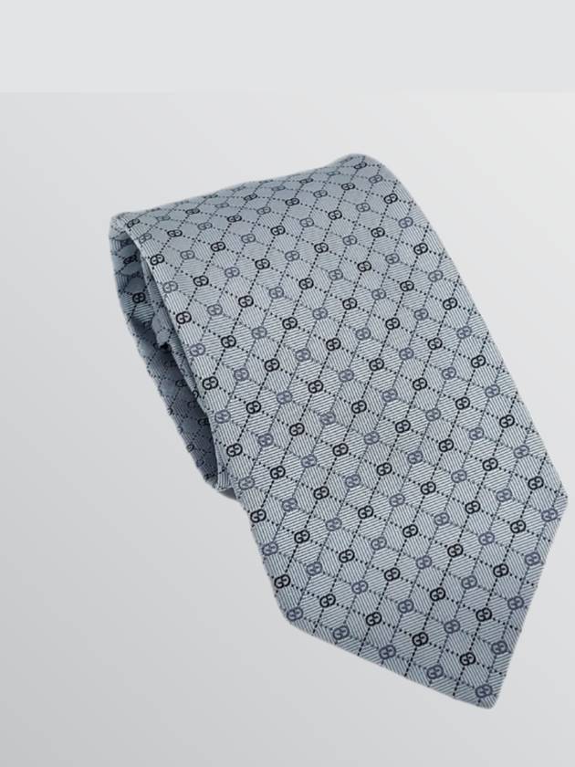 GG dot print pattern silk tie ice blue - GUCCI - BALAAN.