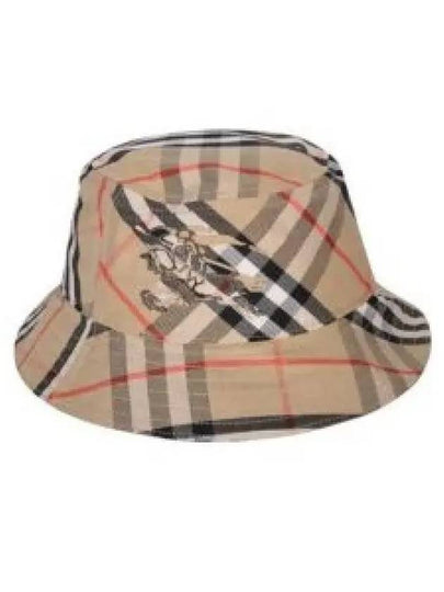 Check Cotton Blend Bucket Hat Beige - BURBERRY - BALAAN 2