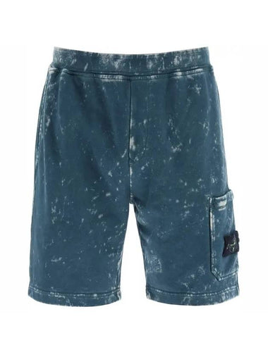 Wappen Patch Off Dye Bermuda Shorts Blue - STONE ISLAND - BALAAN 1