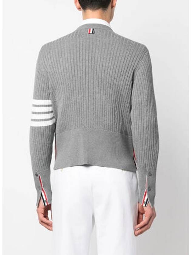 Baby Cable Cotton 4 Bar Crew Neck Knit Top Grey - THOM BROWNE - BALAAN 4