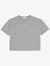 Paris Embroidered Logo Boxy Short Sleeve T-Shirt Grey Melange - MAISON KITSUNE - BALAAN 2