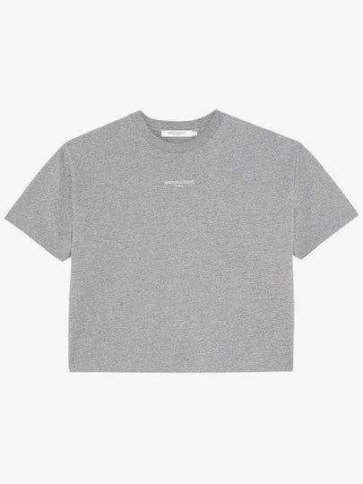 Paris Embroidered Logo Boxy Short Sleeve T-Shirt Grey Melange - MAISON KITSUNE - BALAAN 2