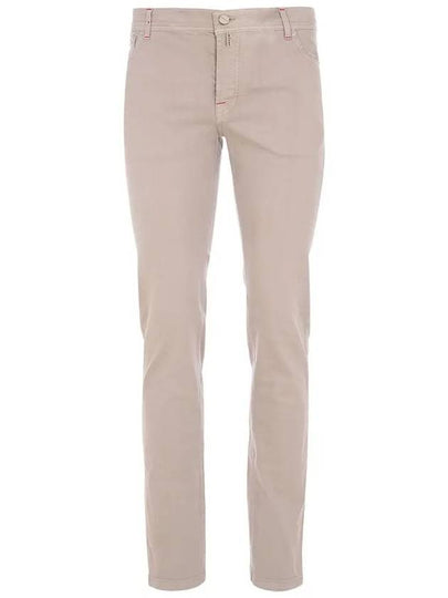 UPNJSM K0602D 02 Leather Patch Beige Denim Pants - KITON - BALAAN 2