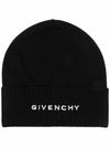 Logo Wool Beanie Black - GIVENCHY - BALAAN 1