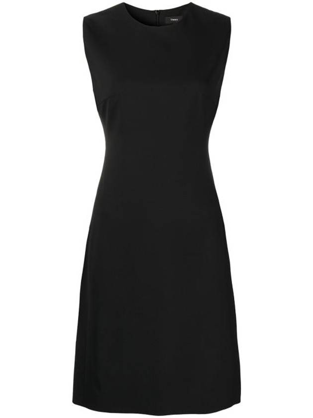 Sleeveless Fitted Midi Dress Black - THEORY - BALAAN 1