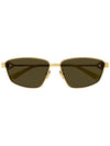 Eyewear Metal Square Frame Sunglasses Gold Brown - BOTTEGA VENETA - BALAAN 1
