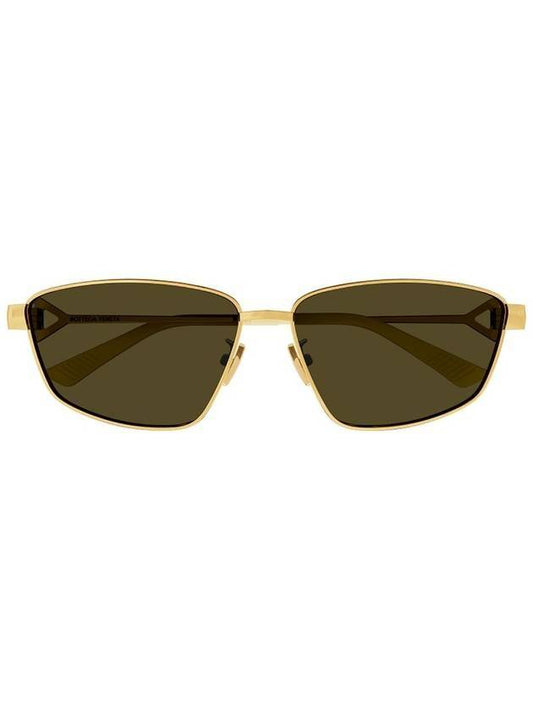 Eyewear Metal Square Frame Sunglasses Gold Brown - BOTTEGA VENETA - BALAAN 1