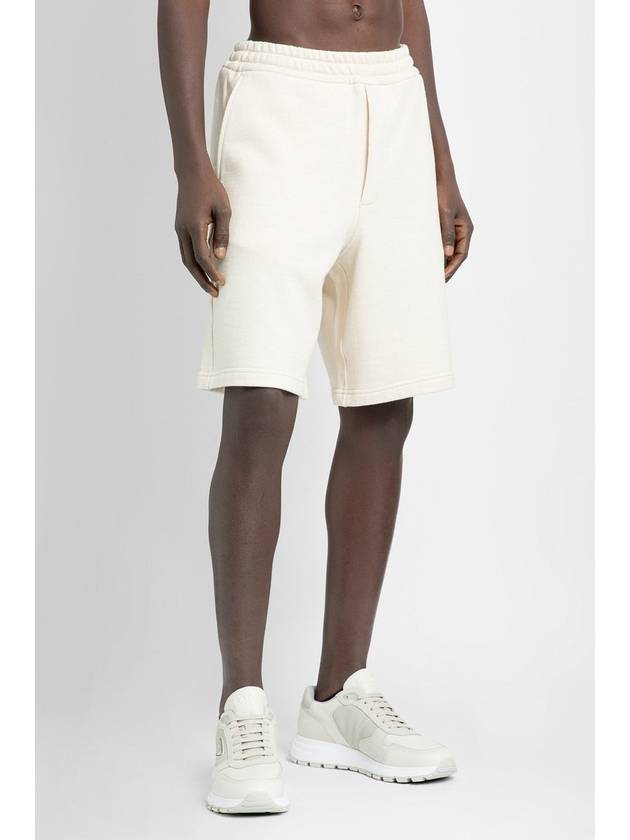 Cotton Fleece Shorts Ivory - PRADA - BALAAN 3