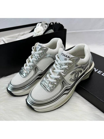 CC logo sneakers Shasix silver white - CHANEL - BALAAN 1