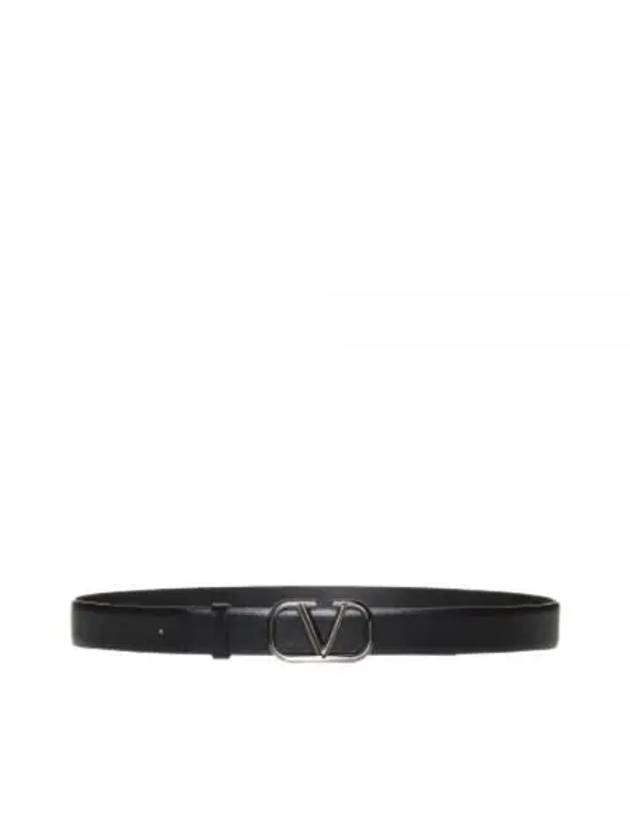 V Logo Leather Belt Black - VALENTINO - BALAAN 2