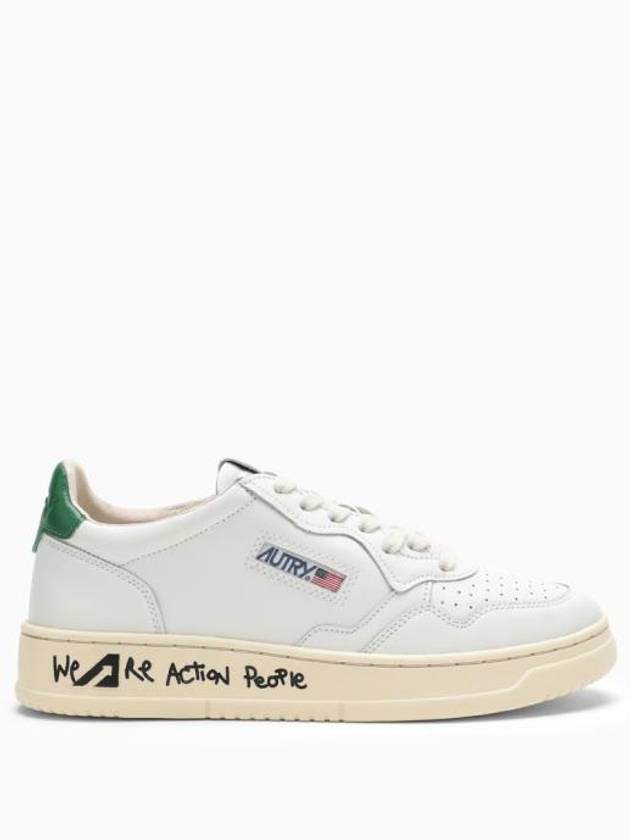 Women's Medalist Suede Lettering Low-Top Sneakers White - AUTRY - BALAAN 2