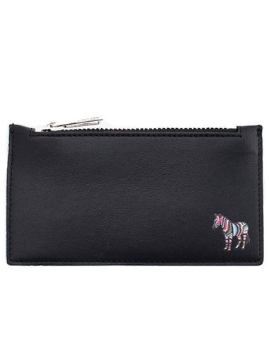 Zebra Zipper Card Wallet Black - PAUL SMITH - BALAAN 1