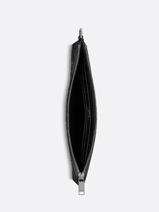 A5 Gravity Leather Grain Calfskin Pouch Bag Black - DIOR - BALAAN 4