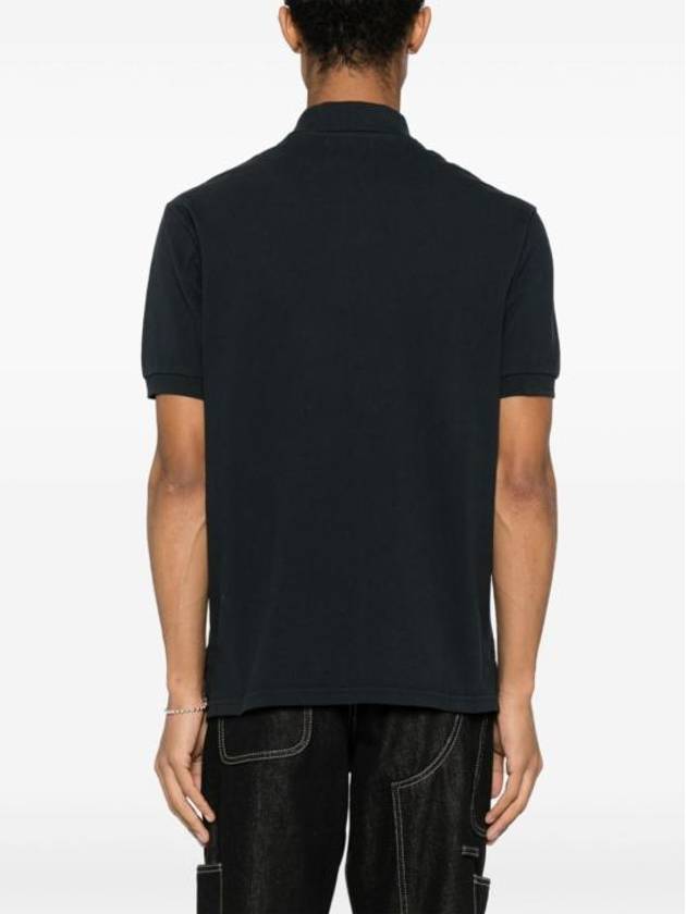 Afko Logo Cotton Polo Shirt Black - ISABEL MARANT - BALAAN 3