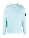 Wappen Patch Crew Neck Knit Top Sky Blue - STONE ISLAND - BALAAN 1