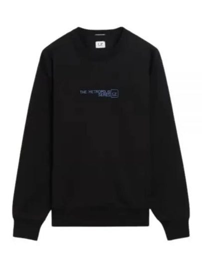 Stretch Fleece Crew Neck Sweatshirt Black - CP COMPANY - BALAAN 2