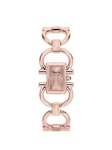 Women's Double Gancini Mini Bracelet Watch Rose Gold - SALVATORE FERRAGAMO - BALAAN 1