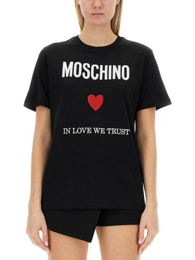 short sleeve t-shirt 07030541 2555 BLACK - MOSCHINO - BALAAN 1