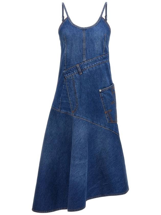 Women's Twisted Strappy Denim Short Dress Blue - JW ANDERSON - BALAAN 2