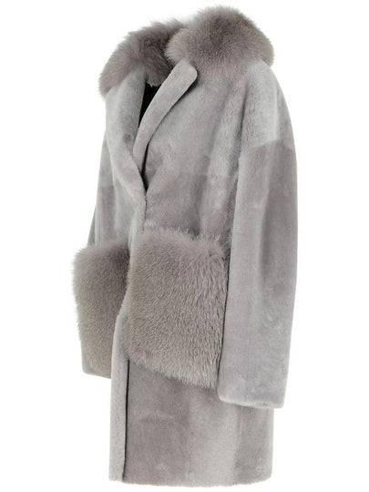 Blancha® Grey Leather Coat - BLANCHA - BALAAN 2