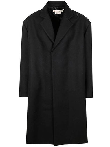 Wool Oversized Single Coat Black - MARNI - BALAAN 1