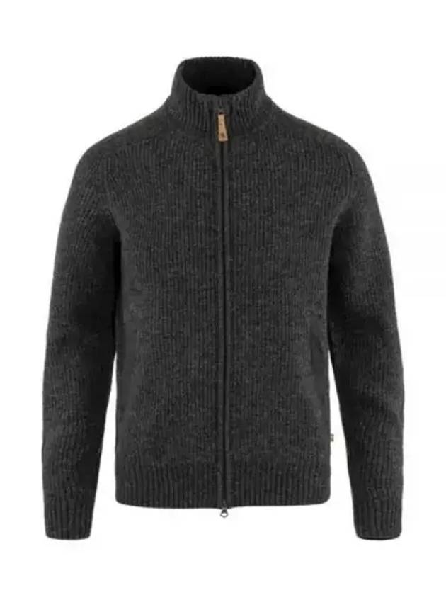 Men's Ovik Knit Zip Cardigan Dark Grey - FJALL RAVEN - BALAAN 2