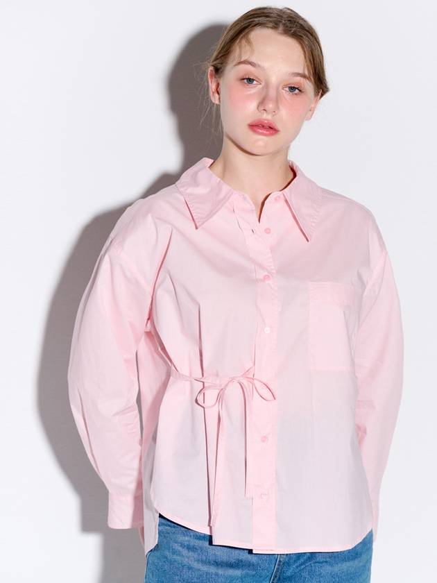 Women's Loose Fit Strap Detail Shirt Pink - OPENING SUNSHINE - BALAAN 4