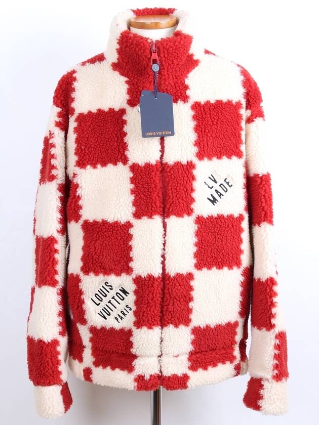 Nigo Jacquard Damier Fleece Red XL - LOUIS VUITTON - BALAAN 1